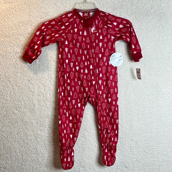 NWT Christmas Tree Pajama One Piece Kids Baby Childrens Flannel 24 Months - Picture 1 of 9